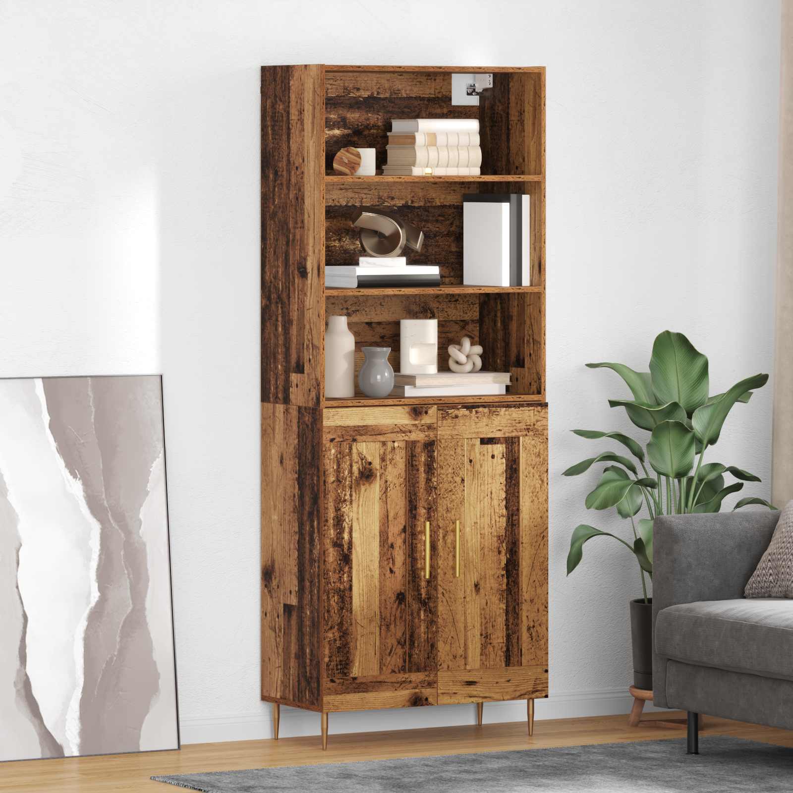 Haut Armoire Bois ancien 69,5 x 34 x 180 cm Bois d'ingénierie - XIOS