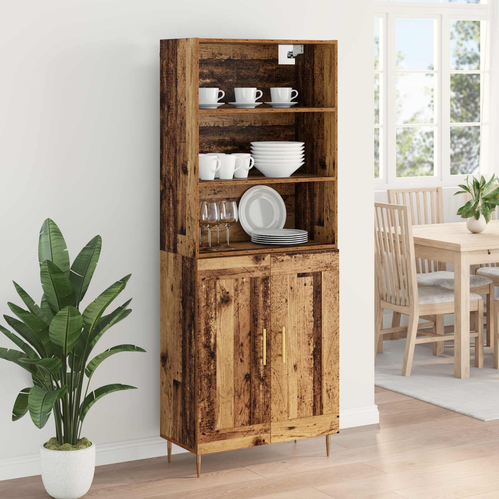 Haut Armoire Bois ancien 69,5 x 34 x 180 cm Bois d'ingénierie - XIOS