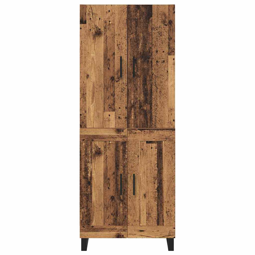 Haut Armoire 2 pcs Bois Ancien Bois Aggloméré et Verre - XIOS