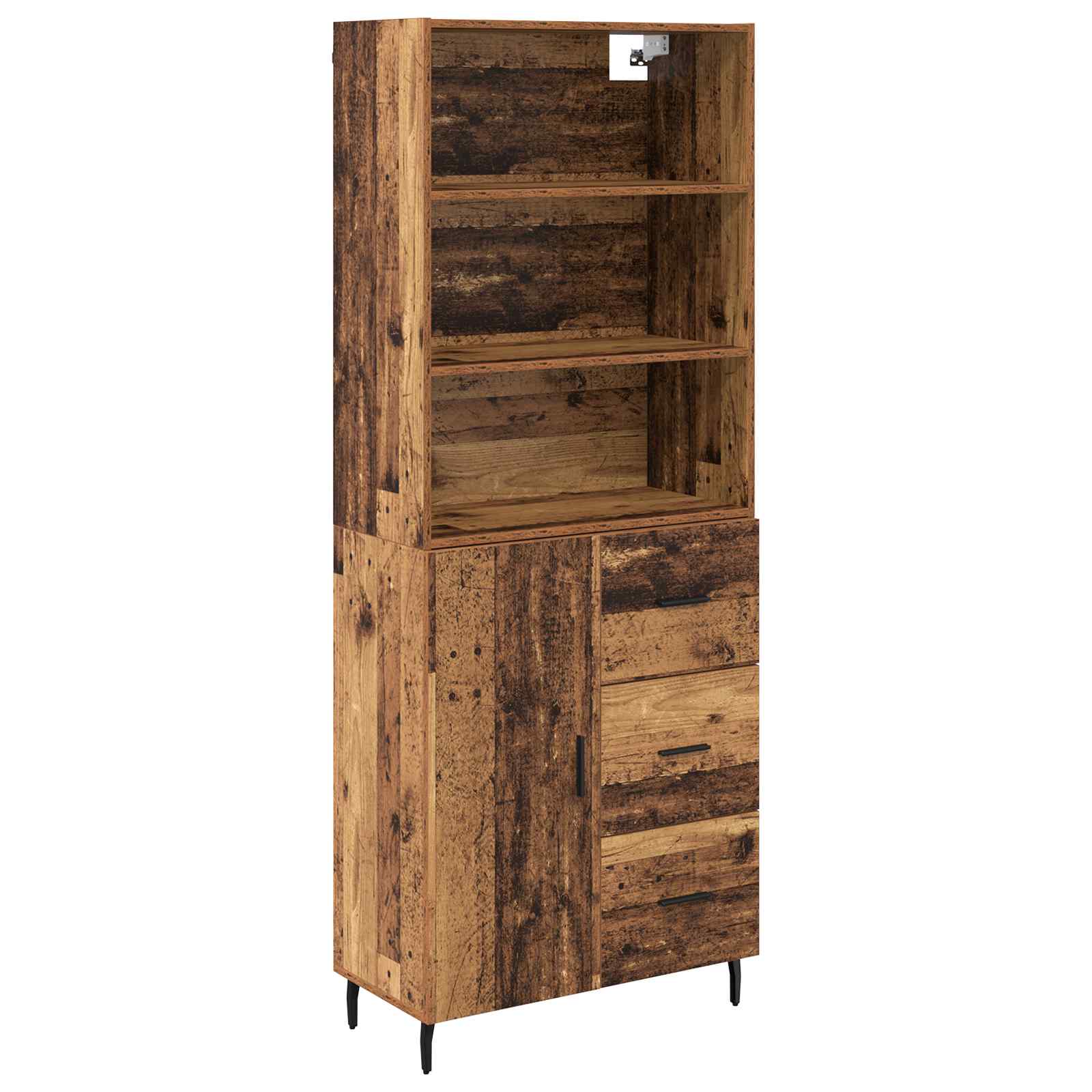 Haut Armoire avec tiroir 2 pcs Bois Ancien Bois d'ingénierie - XIOS