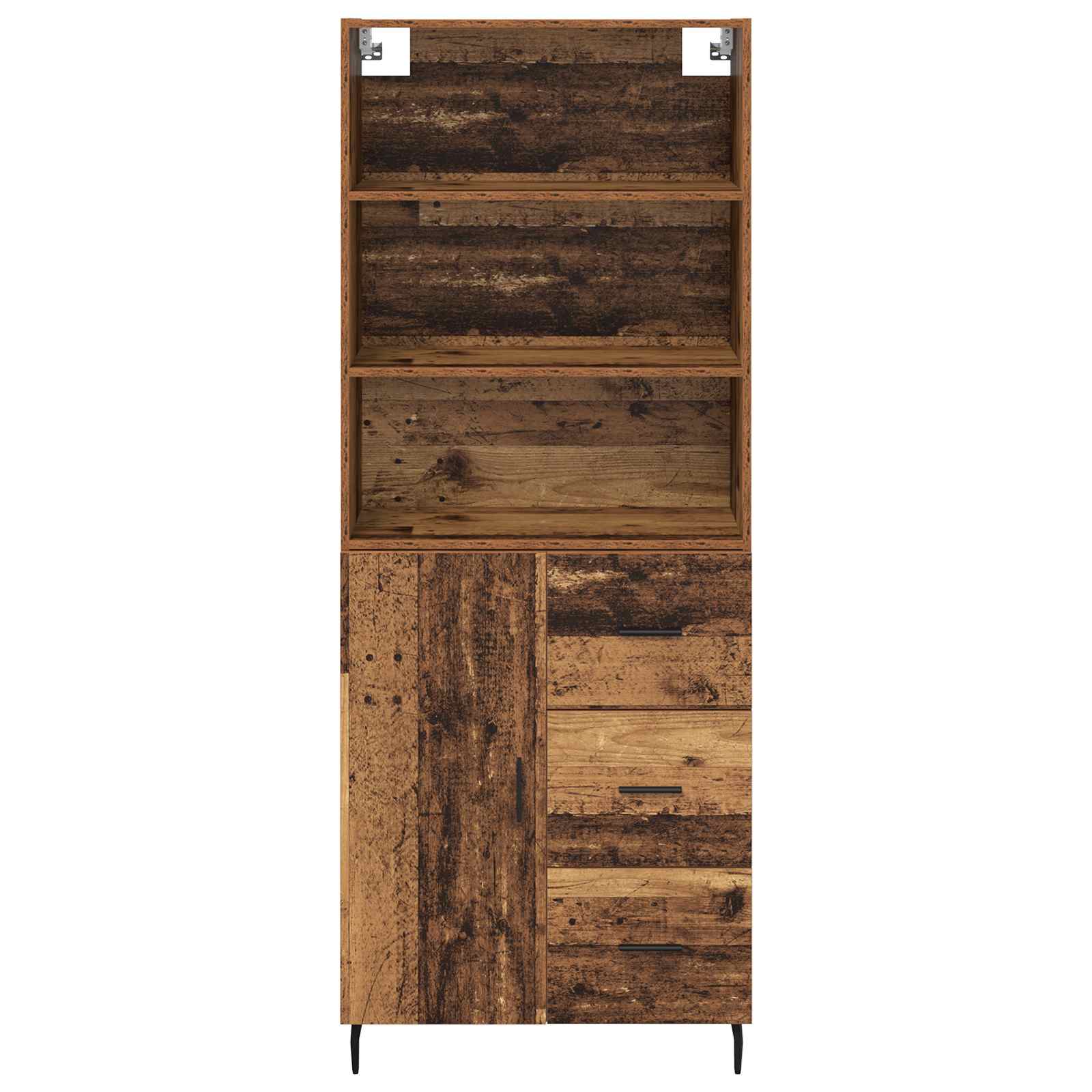 Haut Armoire avec tiroir 2 pcs Bois Ancien Bois d'ingénierie - XIOS