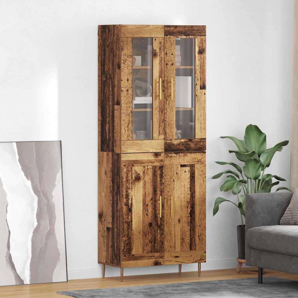 Haut Armoire 2 pcs Bois ancien Bois d'ingénierie - XIOS