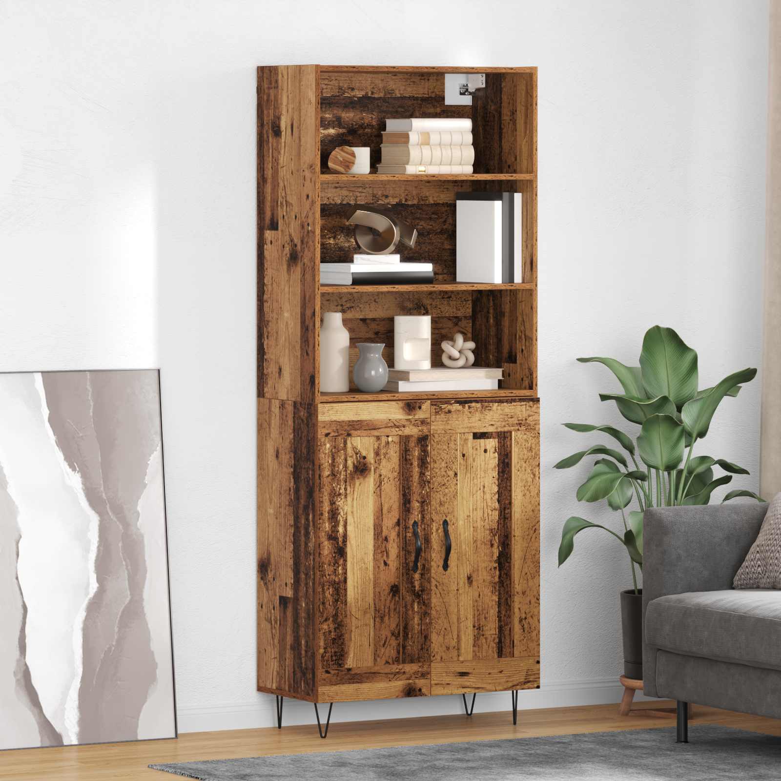 Haut Armoire Bois ancien 69,5 x 34 x 180 cm Bois d'ingénierie - XIOS