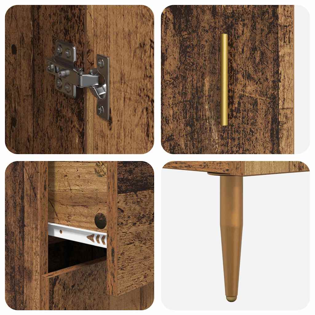 Haut Armoire avec tiroir 2 pcs Bois ancien Bois d'ingénierie - XIOS