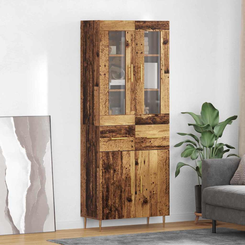 Haut Armoire avec tiroir 2 pcs Bois ancien Bois d'ingénierie - XIOS