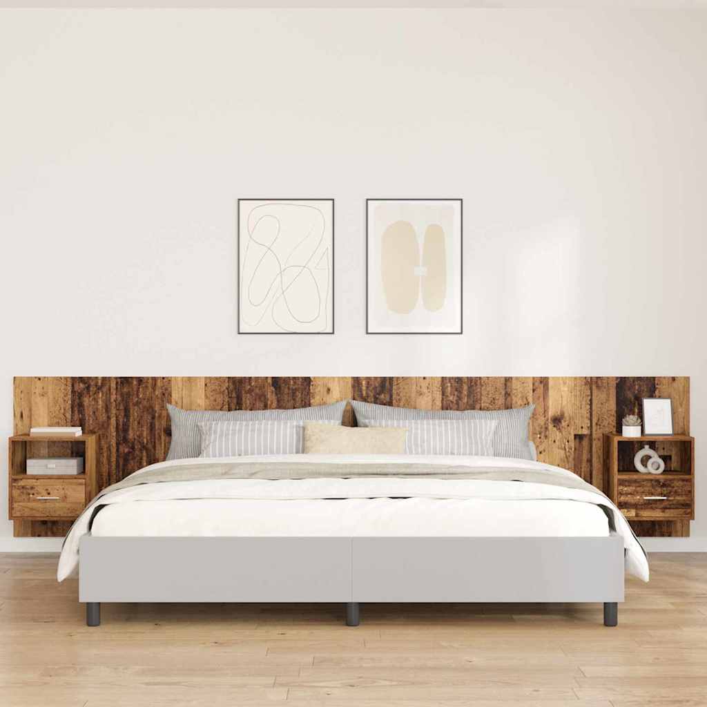 Tête de lit avec armoire 3 pcs Bois Ancien Bois d'ingénierie - XIOS