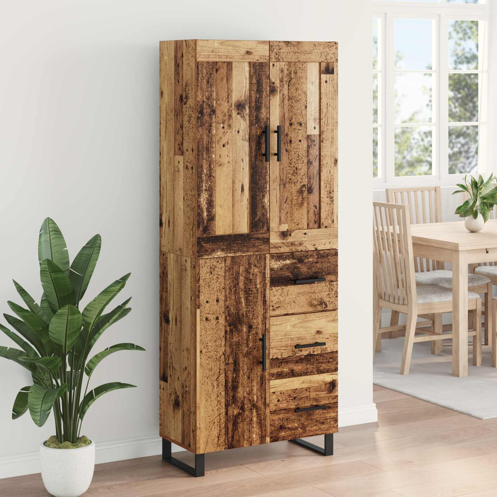 Haut Armoire 2 pc Bois ancien 69,5 x 34 x 180 cm
