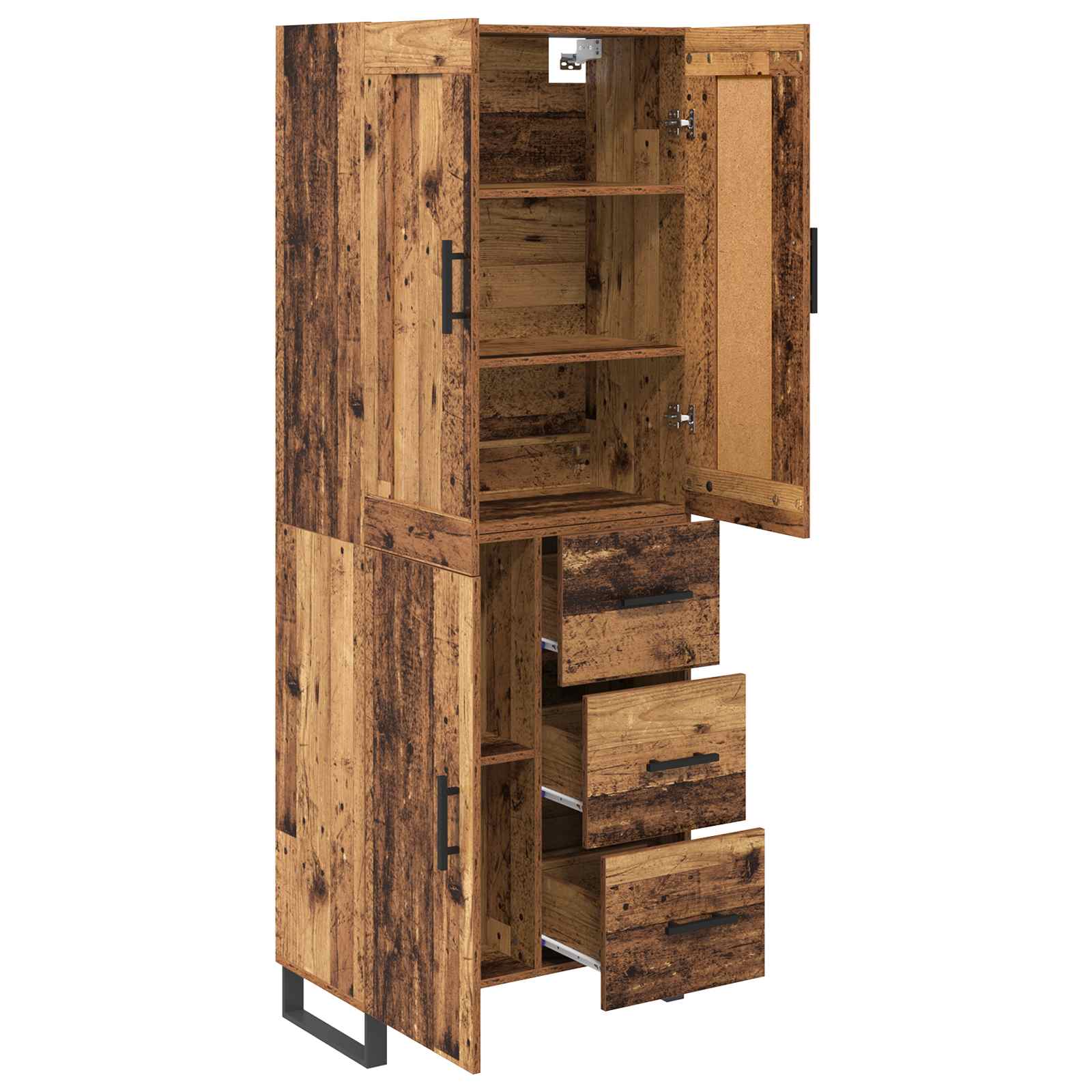 Haut Armoire 2 pc Bois ancien 69,5 x 34 x 180 cm