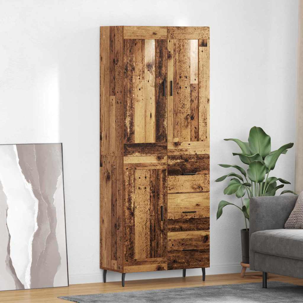 Haut Armoire avec tiroir 2 pcs Bois Ancien Bois d'ingénierie - XIOS