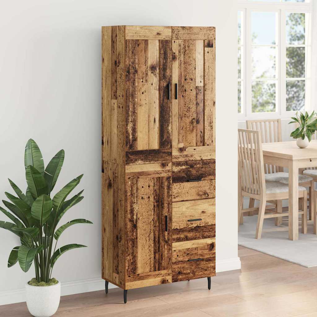 Haut Armoire avec tiroir 2 pcs Bois Ancien Bois d'ingénierie - XIOS