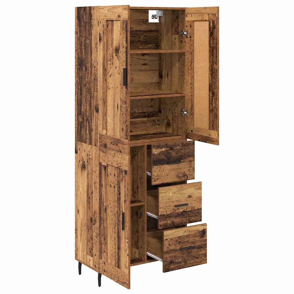 Haut Armoire avec tiroir 2 pcs Bois Ancien Bois d'ingénierie - XIOS