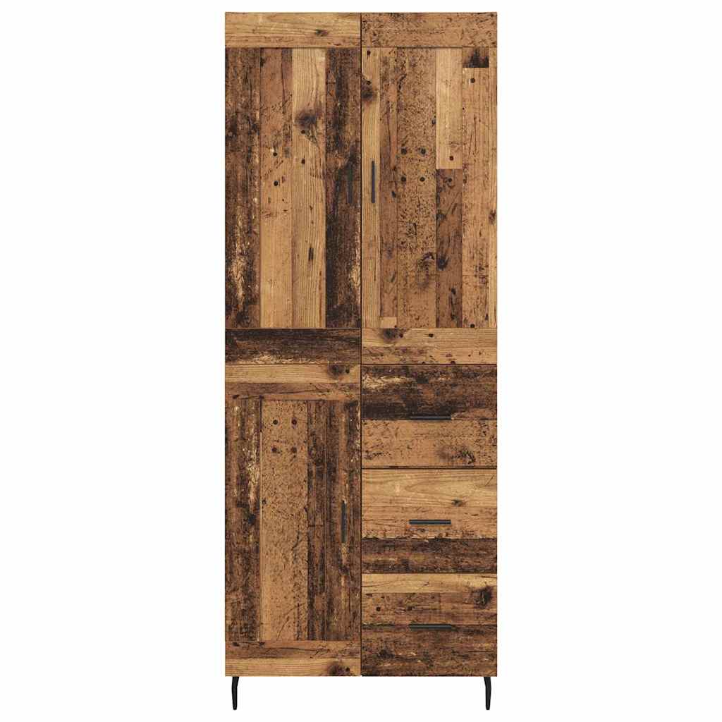 Haut Armoire 2 pcs Bois Ancien Bois Aggloméré et Verre - XIOS