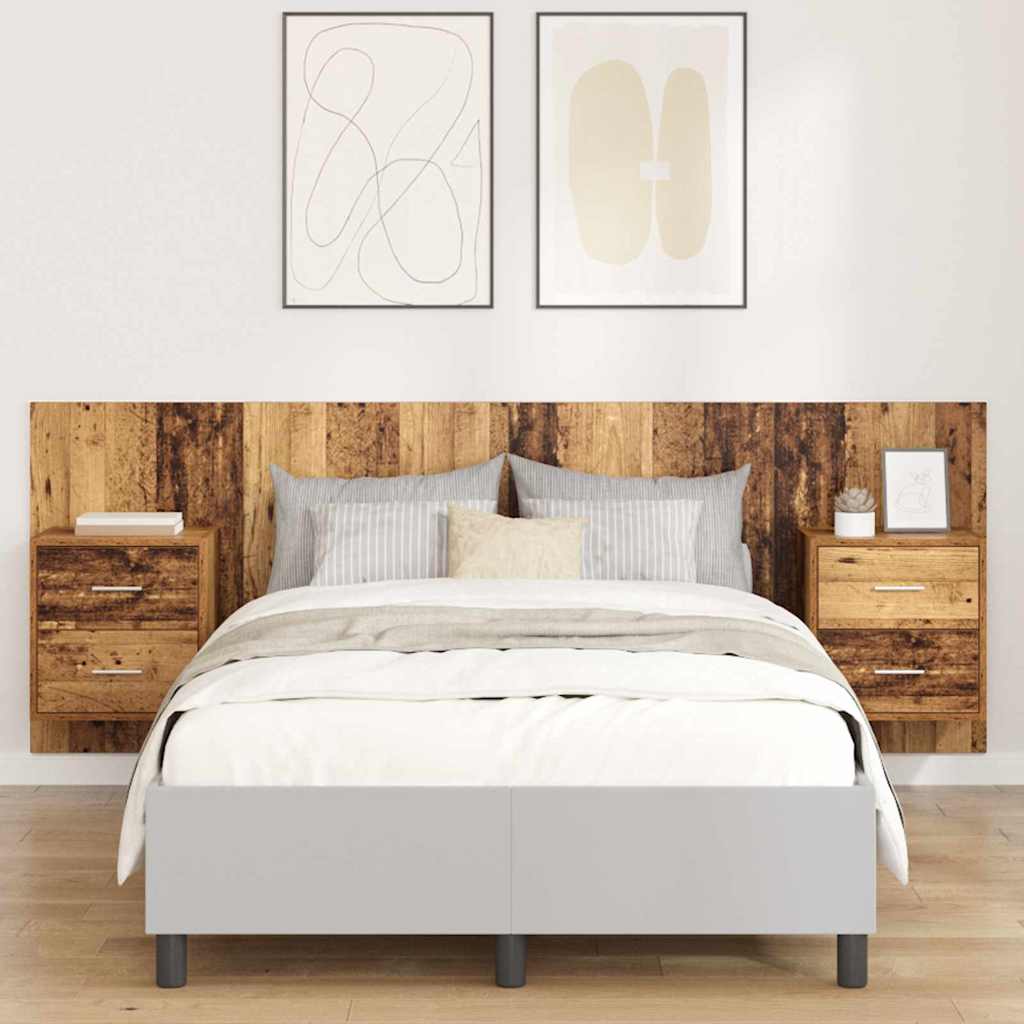 Tête de lit avec armoire 3 pcs Bois Ancien Bois d'ingénierie - XIOS