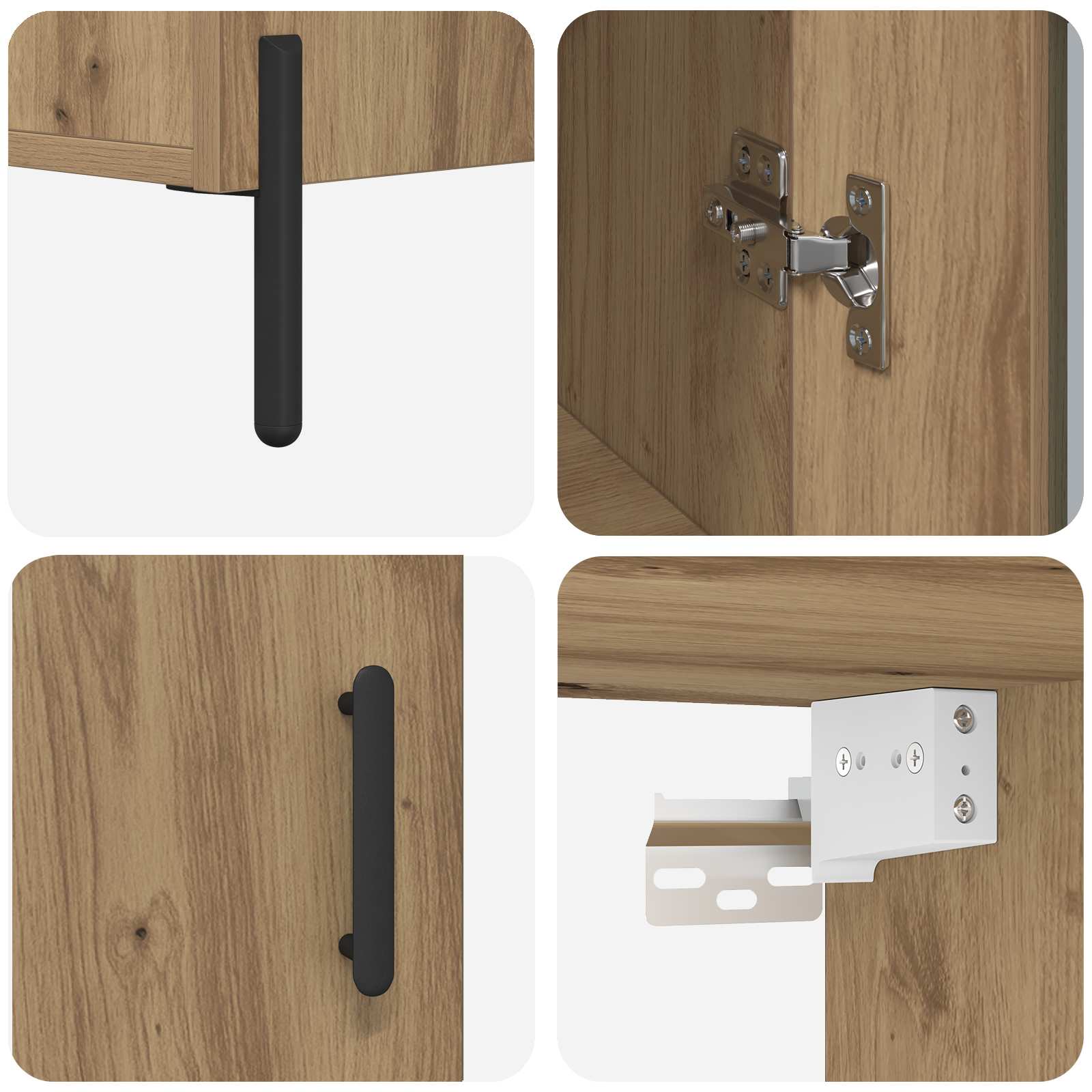 Haut Armoire 2 pcs Chêne artisanal Bois d'ingénierie - XIOS