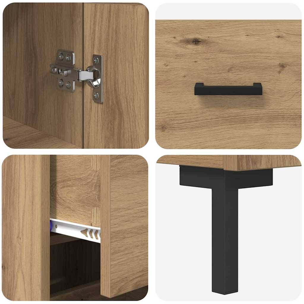 Haut Armoire avec tiroir Chêne artisanal 34,5 x 34 x 180 cm - XIOS