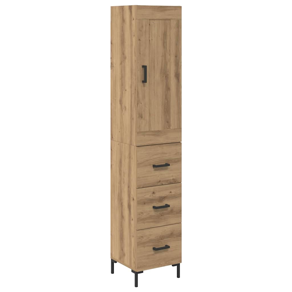 Haut Armoire avec tiroir Chêne artisanal 34,5 x 34 x 180 cm - XIOS