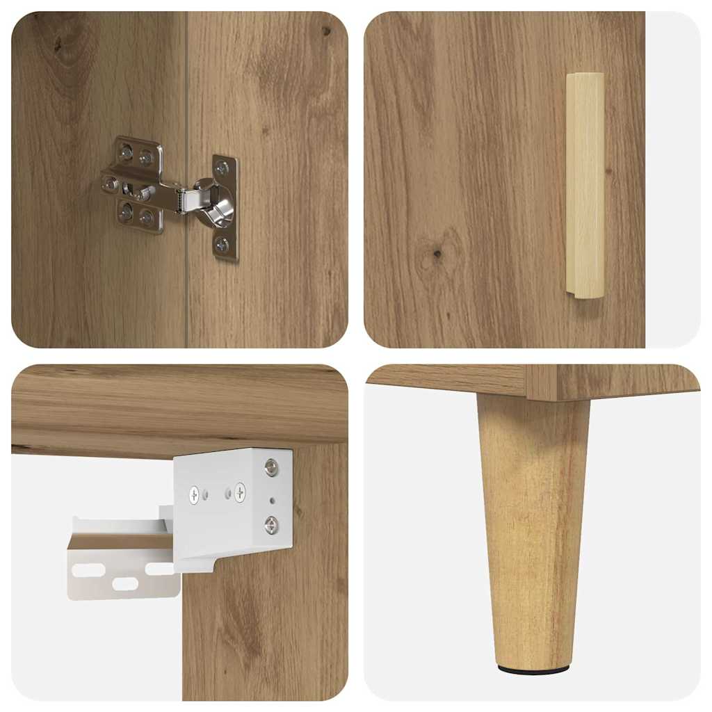 Haut Armoire Montage mural chêne artisanal 69,5 x 34 x 180 cm - XIOS