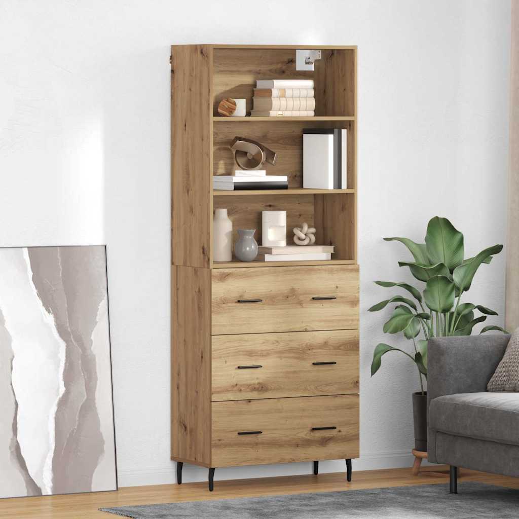 Haut Armoire avec tiroir Chêne artisanal 69,5 x 34 x 180 cm - XIOS