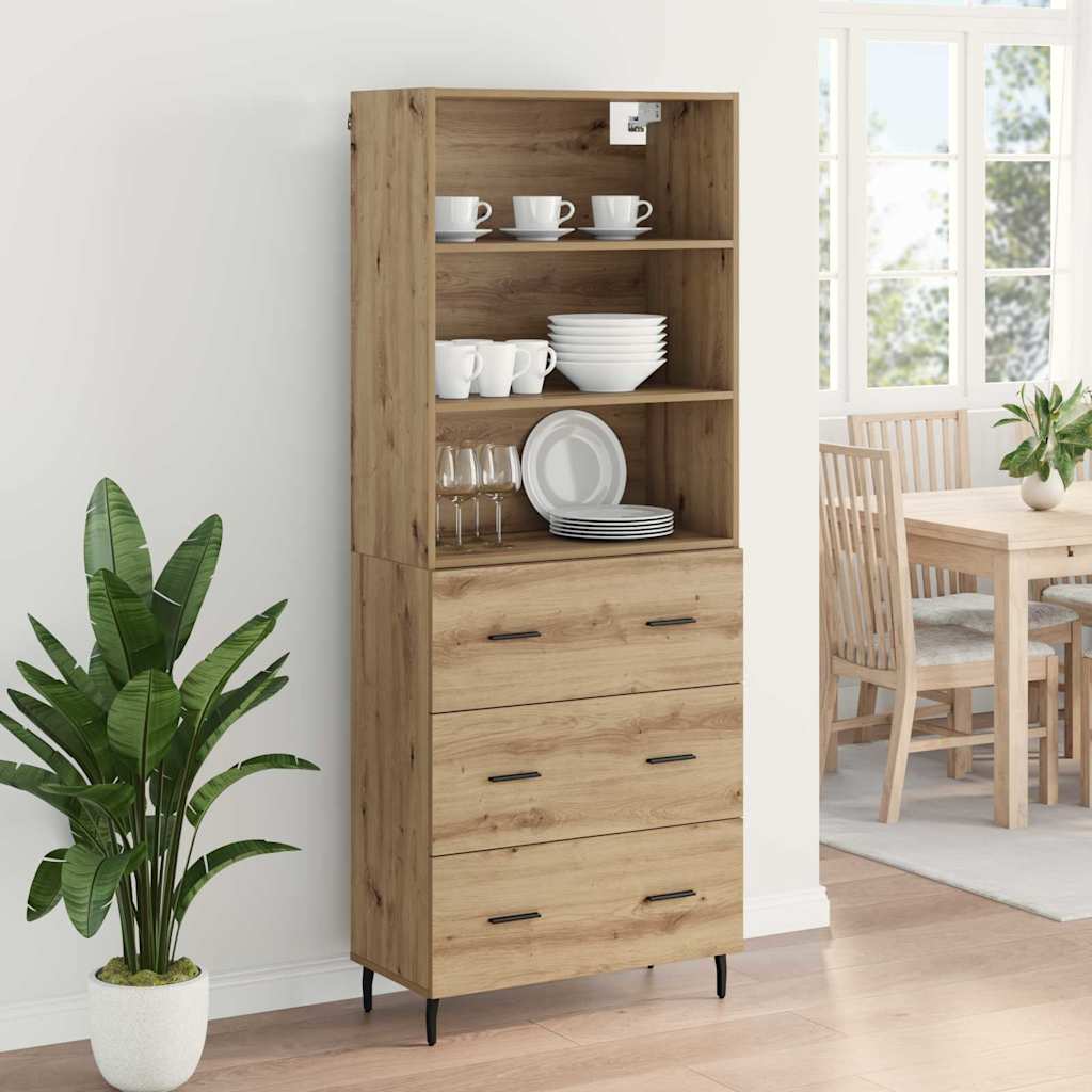 Haut Armoire avec tiroir Chêne artisanal 69,5 x 34 x 180 cm - XIOS