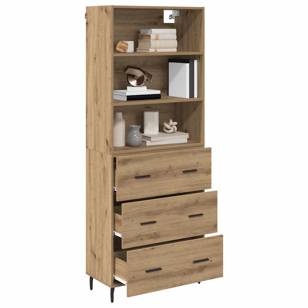 Haut Armoire avec tiroir Chêne artisanal 69,5 x 34 x 180 cm - XIOS