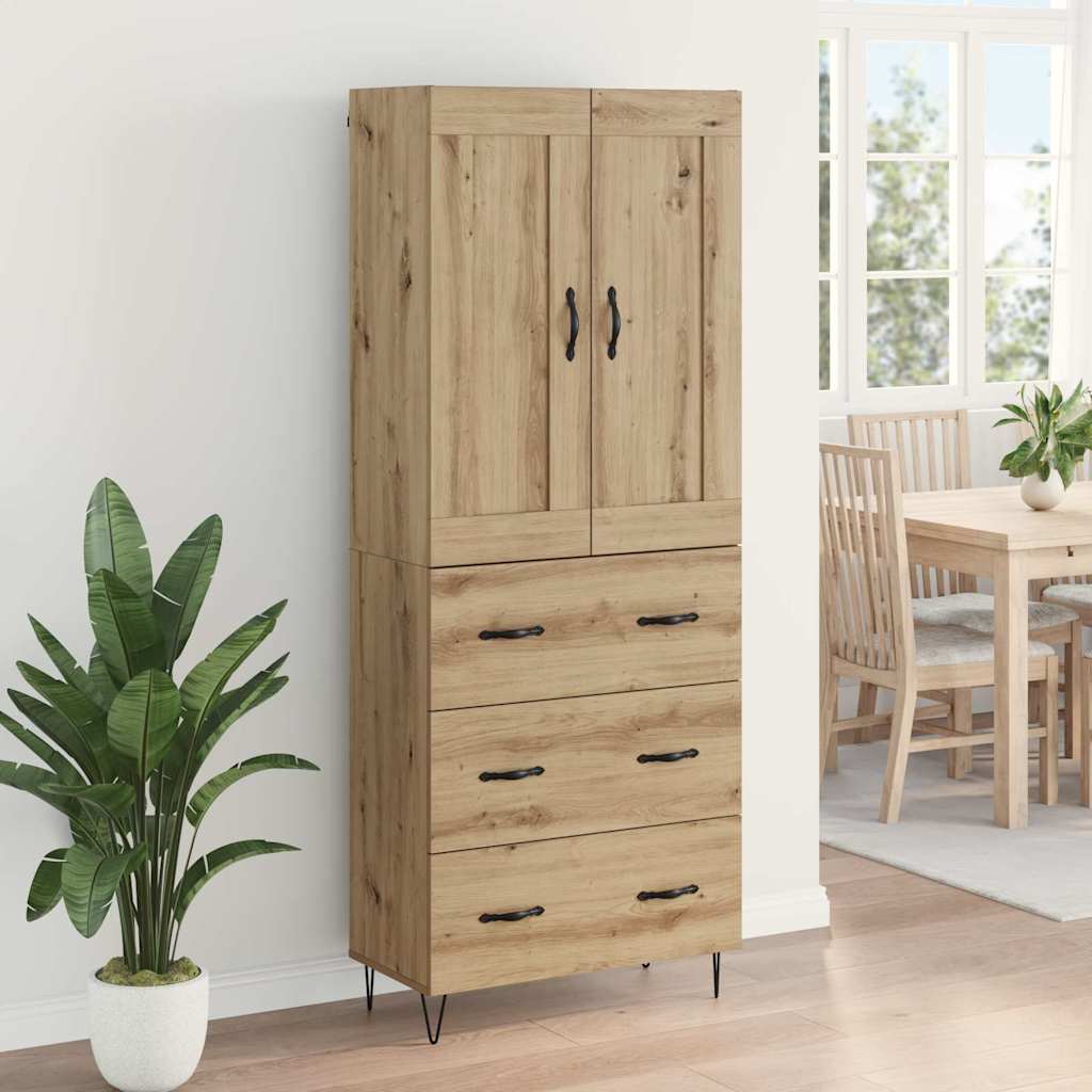 Haut Armoire avec tiroir Chêne artisanal 69,5 x 34 x 180 cm - XIOS