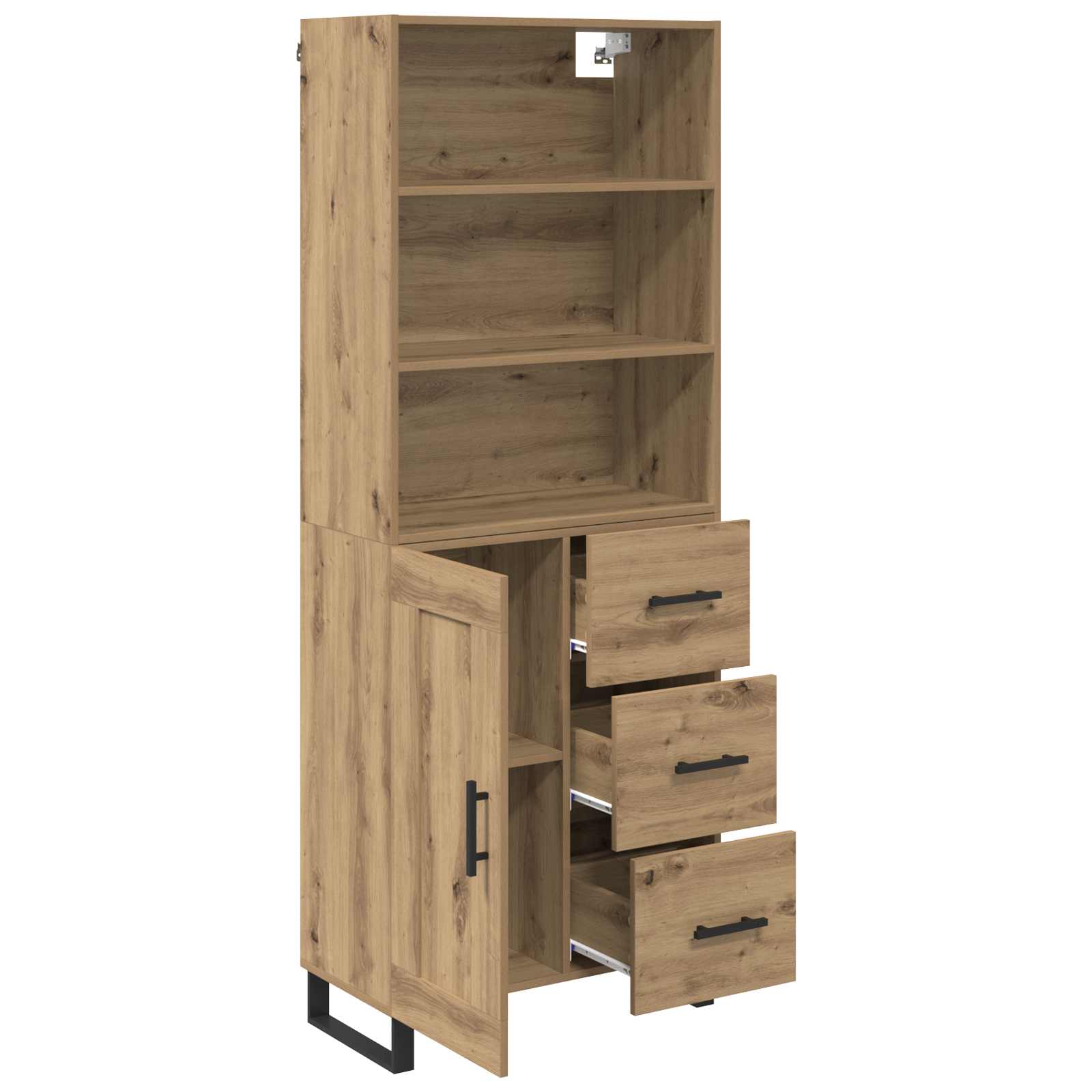 Haut Armoire avec tiroir Chêne artisanal 69,5 x 34 x 180 cm - XIOS