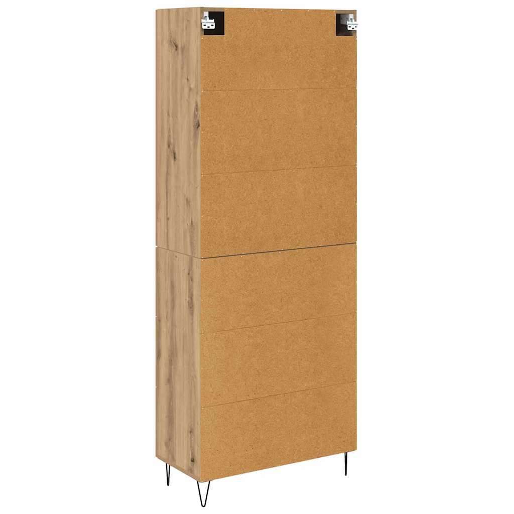 Haut Armoire 2 pcs Chêne artisanal Bois Aggloméré et Verre - XIOS