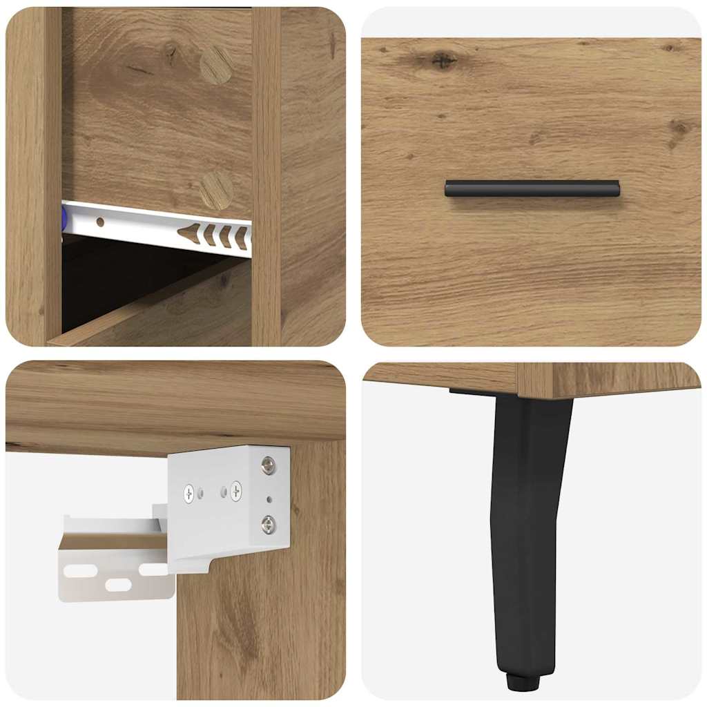 Haut Armoire 2 pcs Chêne artisanal 69,5 x 34 x 180 cm