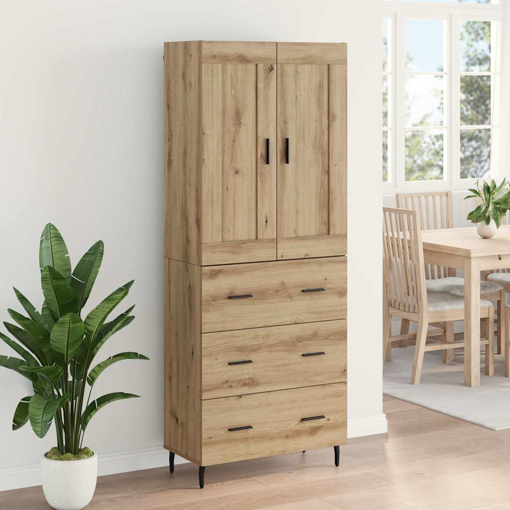 Haut Armoire 2 pcs Chêne artisanal Bois Aggloméré et Verre - XIOS