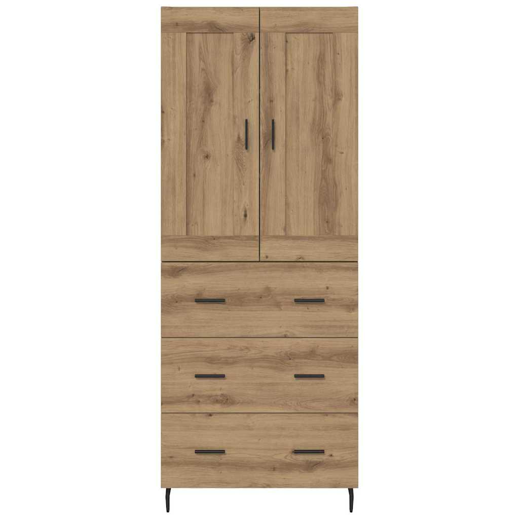 Haut Armoire 2 pcs Chêne artisanal Bois Aggloméré et Verre - XIOS