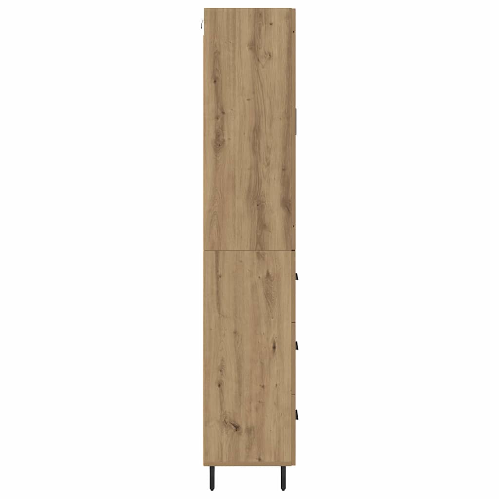 Haut Armoire 2 pcs Chêne artisanal Bois Aggloméré et Verre - XIOS