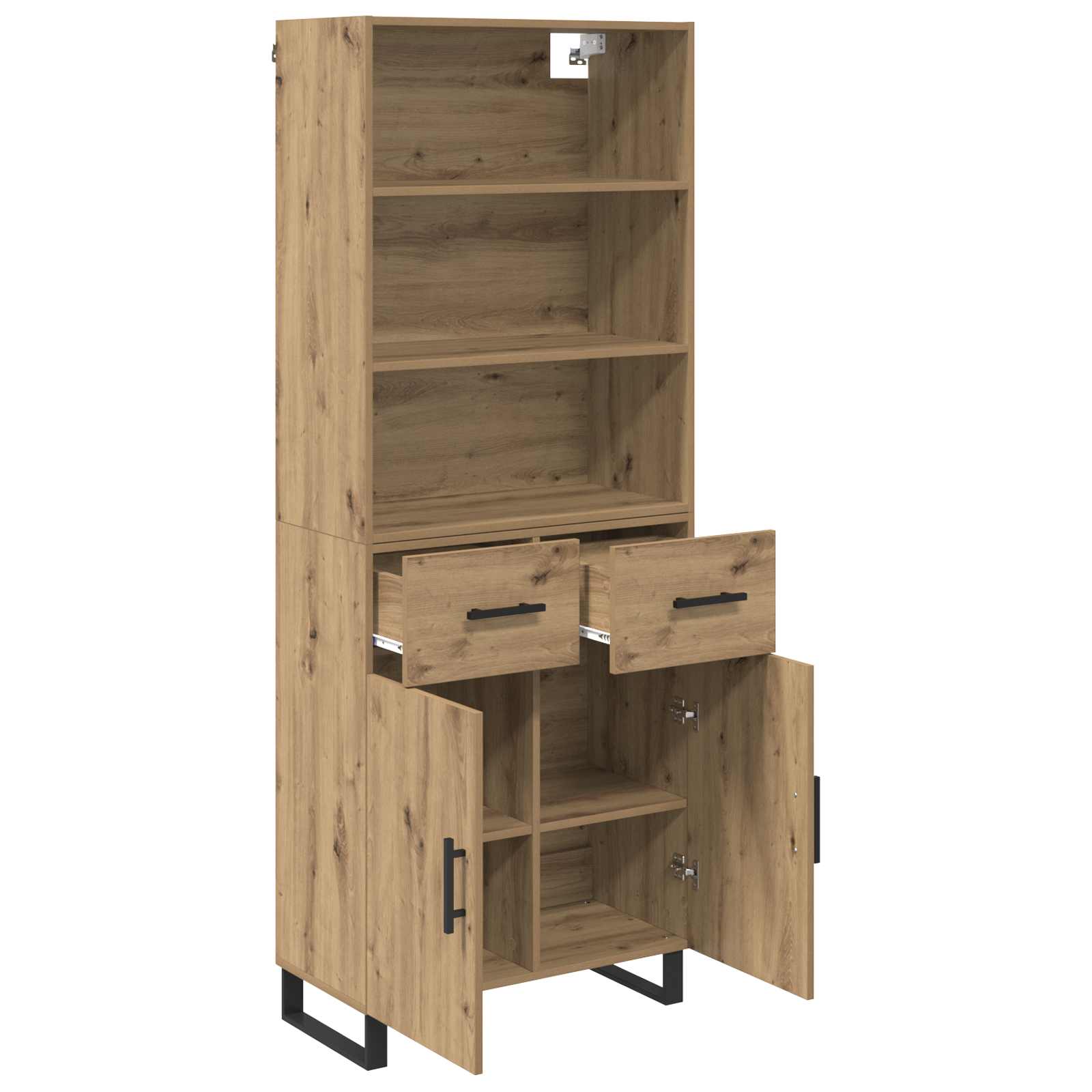 Haut Armoire 2 pcs Chêne artisanal Bois d'ingénierie - XIOS