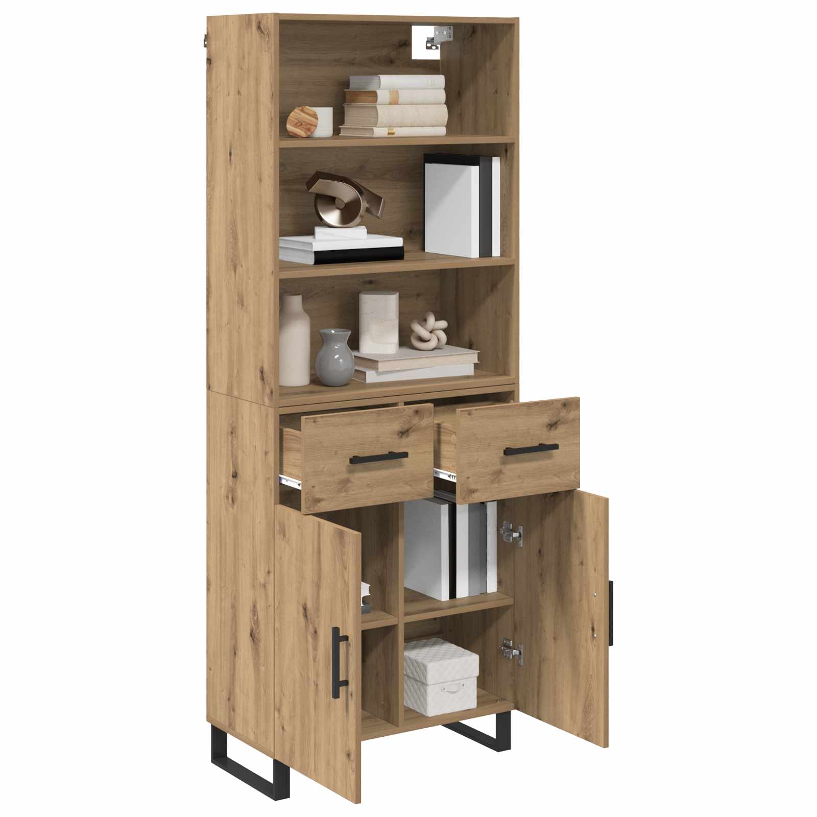 Haut Armoire avec tiroir Chêne artisanal 69,5 x 34 x 180 cm - XIOS
