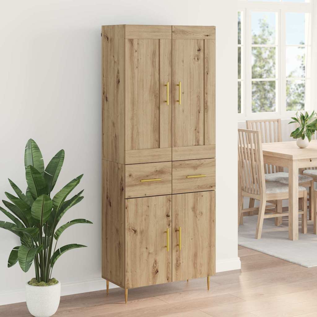 Haut Armoire avec tiroir Chêne artisanal 69,5 x 34 x 180 cm - XIOS