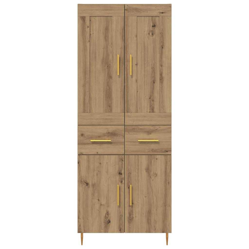 Haut Armoire avec tiroir Chêne artisanal 69,5 x 34 x 180 cm - XIOS