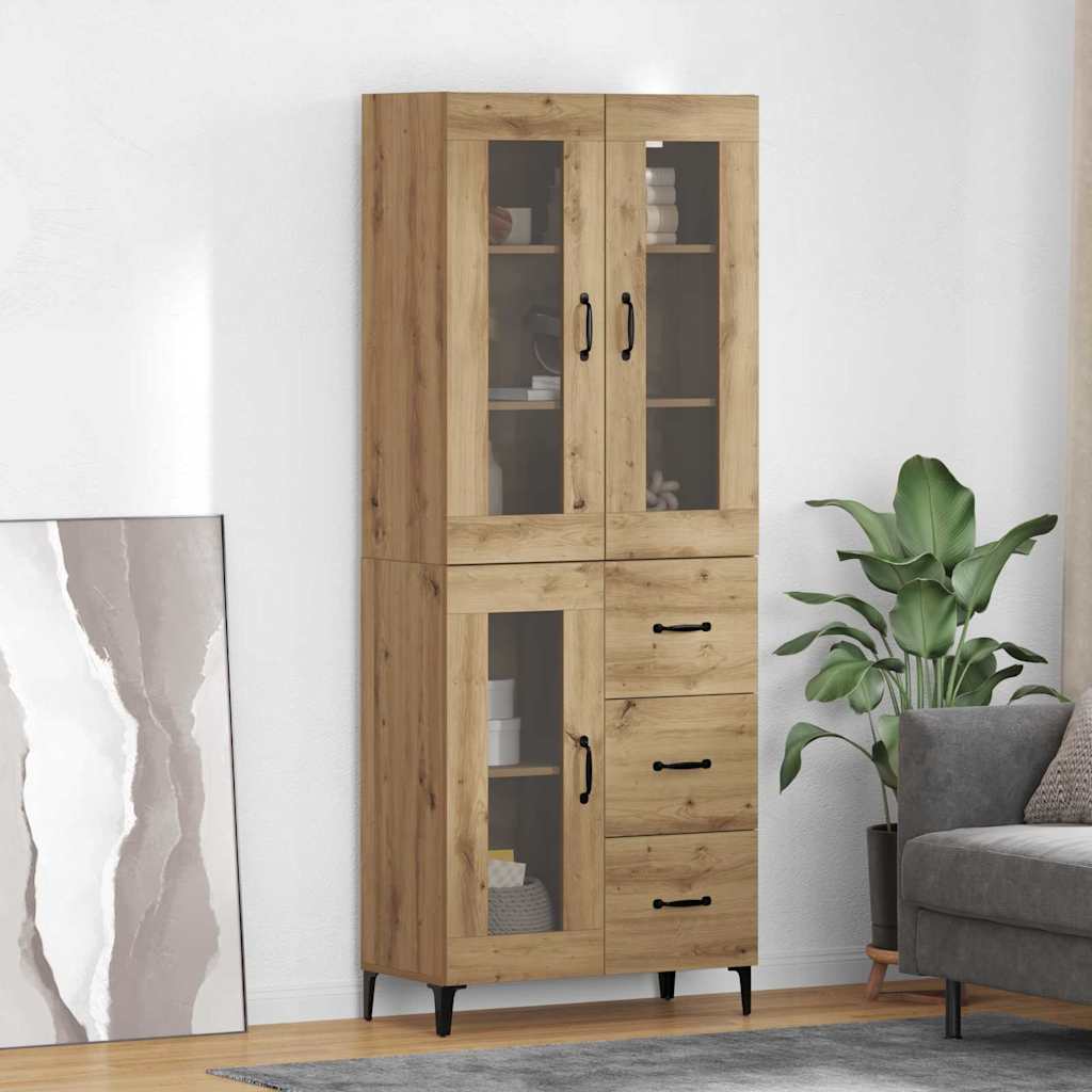 Haut Armoire Montage mural Chêne artisanal 69,5 x 34 x 180 cm - XIOS