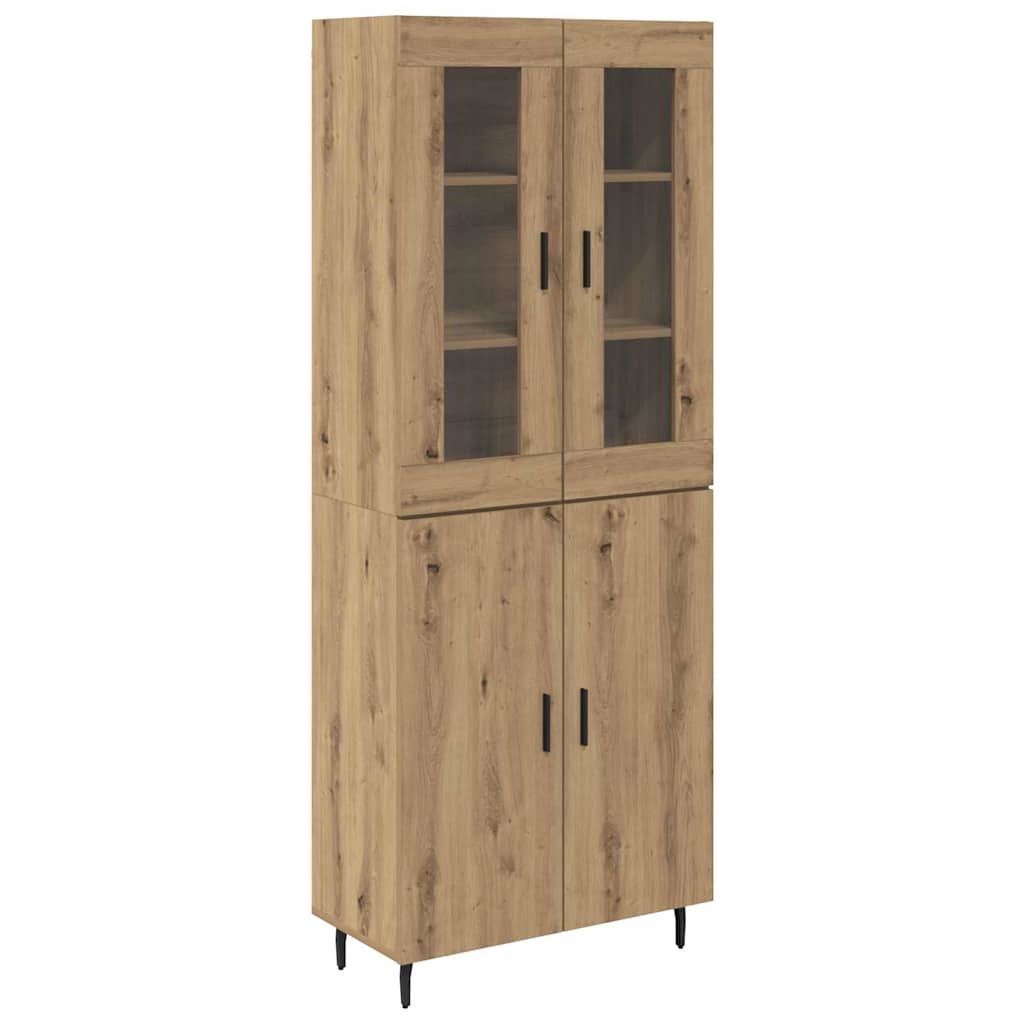 Haut Armoire 2 pcs Chêne artisanal Bois Aggloméré et Verre - XIOS