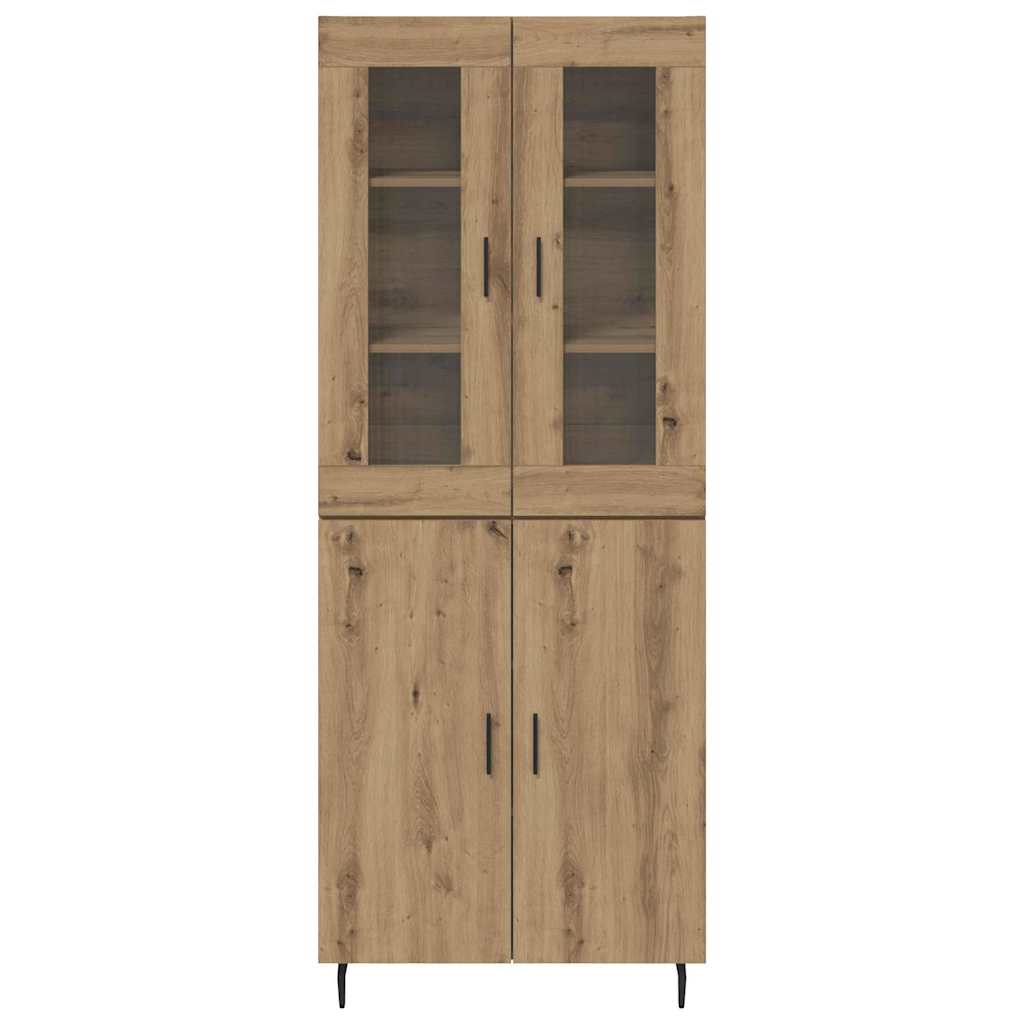 Haut Armoire 2 pcs Chêne artisanal Bois Aggloméré et Verre - XIOS