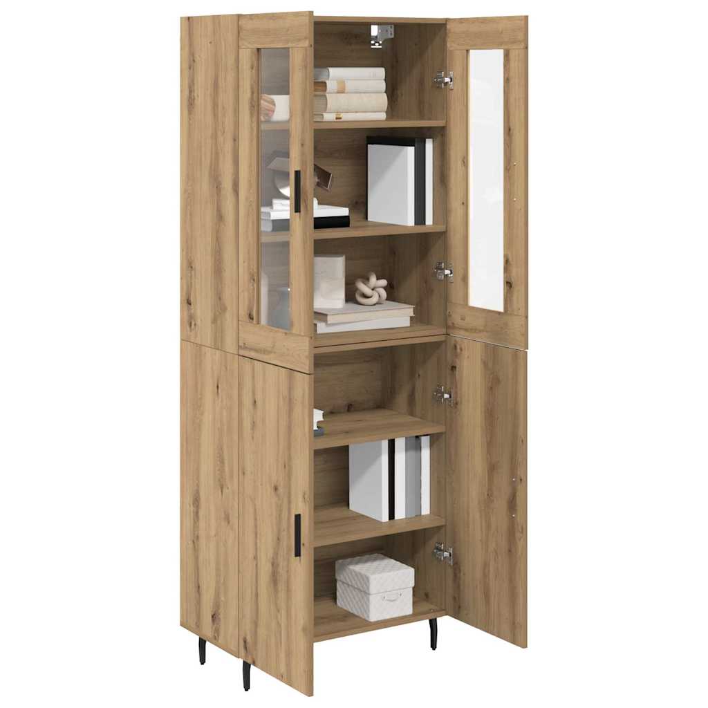 Haut Armoire 2 pcs Chêne artisanal Bois Aggloméré et Verre - XIOS