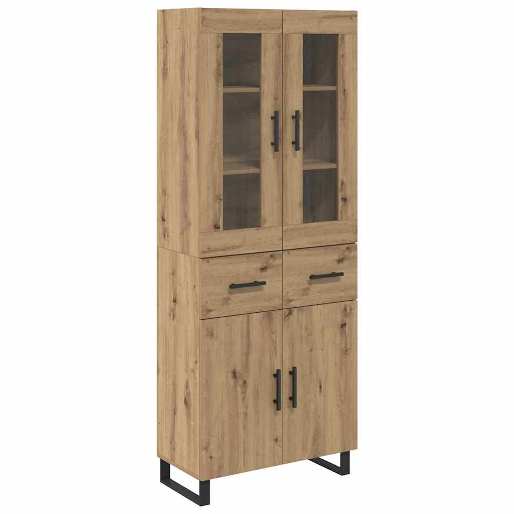 Haut Armoire 2 pcs Chêne artisanal Bois Aggloméré et Verre - XIOS