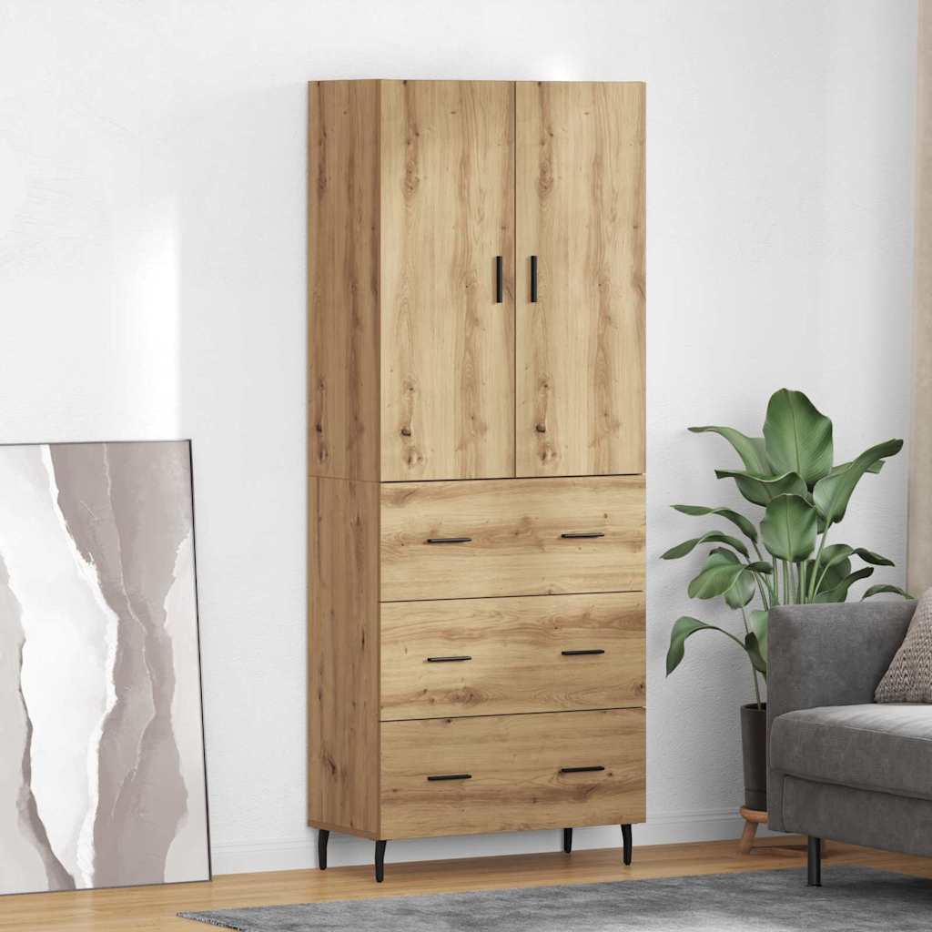 Haut Armoire avec tiroir Chêne artisanal 69,5 x 34 x 180 cm - XIOS