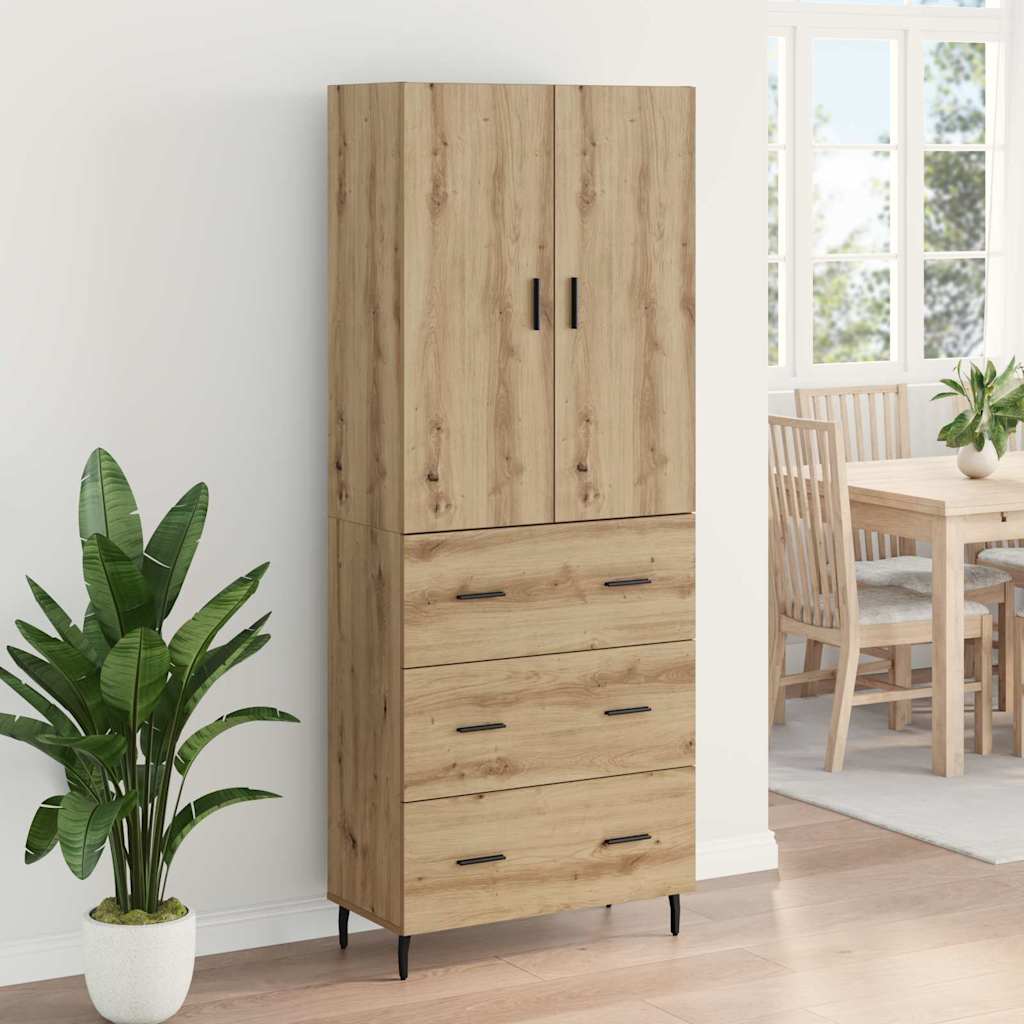 Haut Armoire avec tiroir Chêne artisanal 69,5 x 34 x 180 cm - XIOS