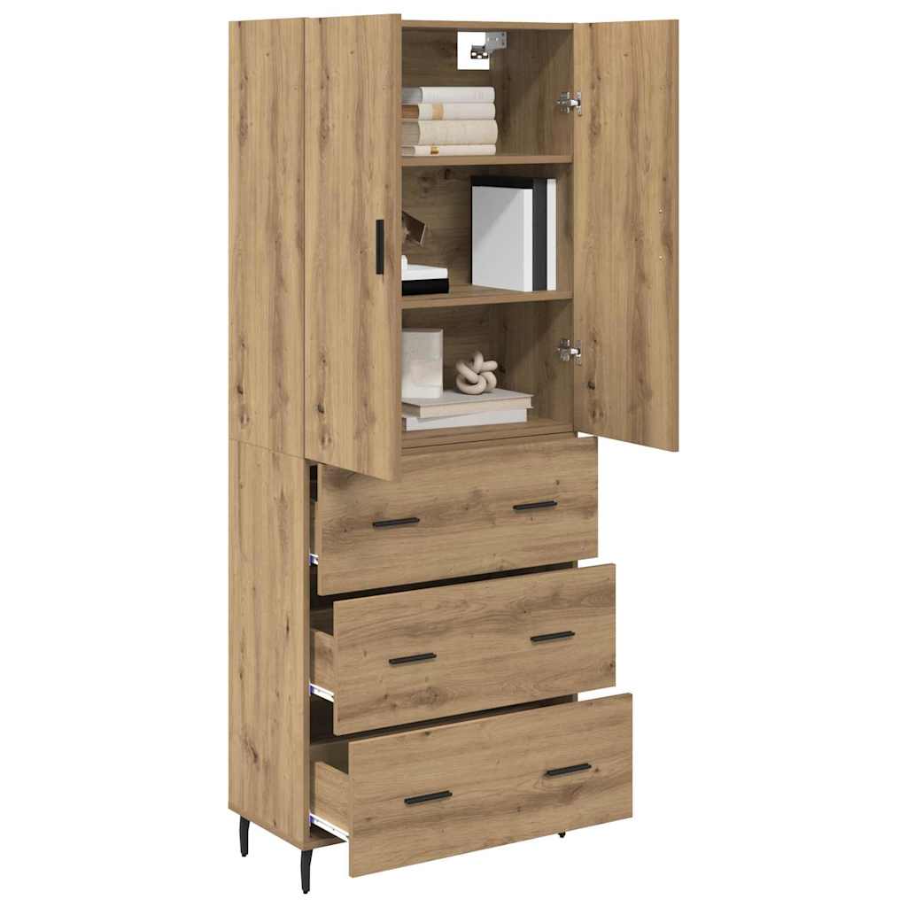 Haut Armoire avec tiroir Chêne artisanal 69,5 x 34 x 180 cm - XIOS