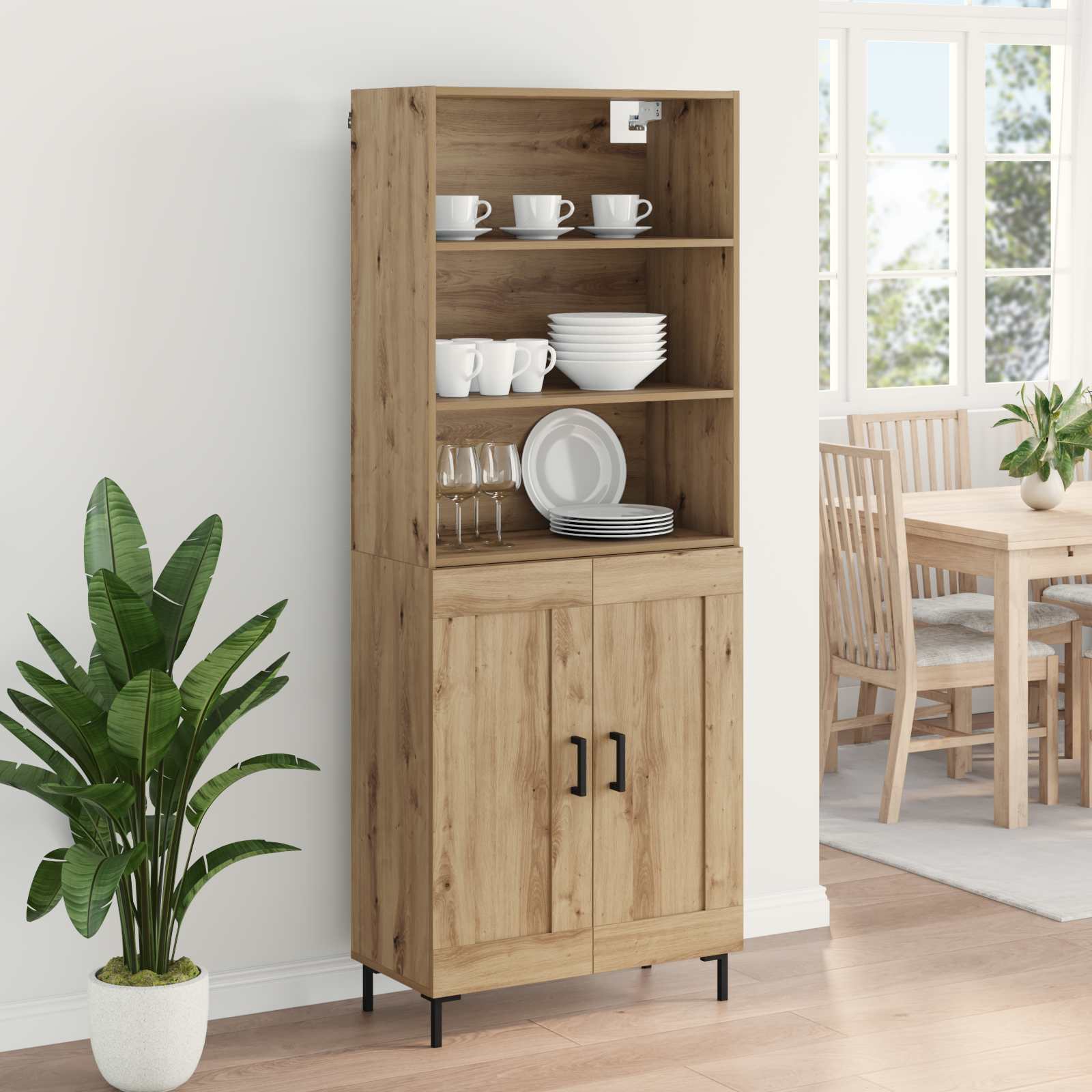 Haut Armoire Chêne artisanal 69,5 x 34 x 180 cm - XIOS