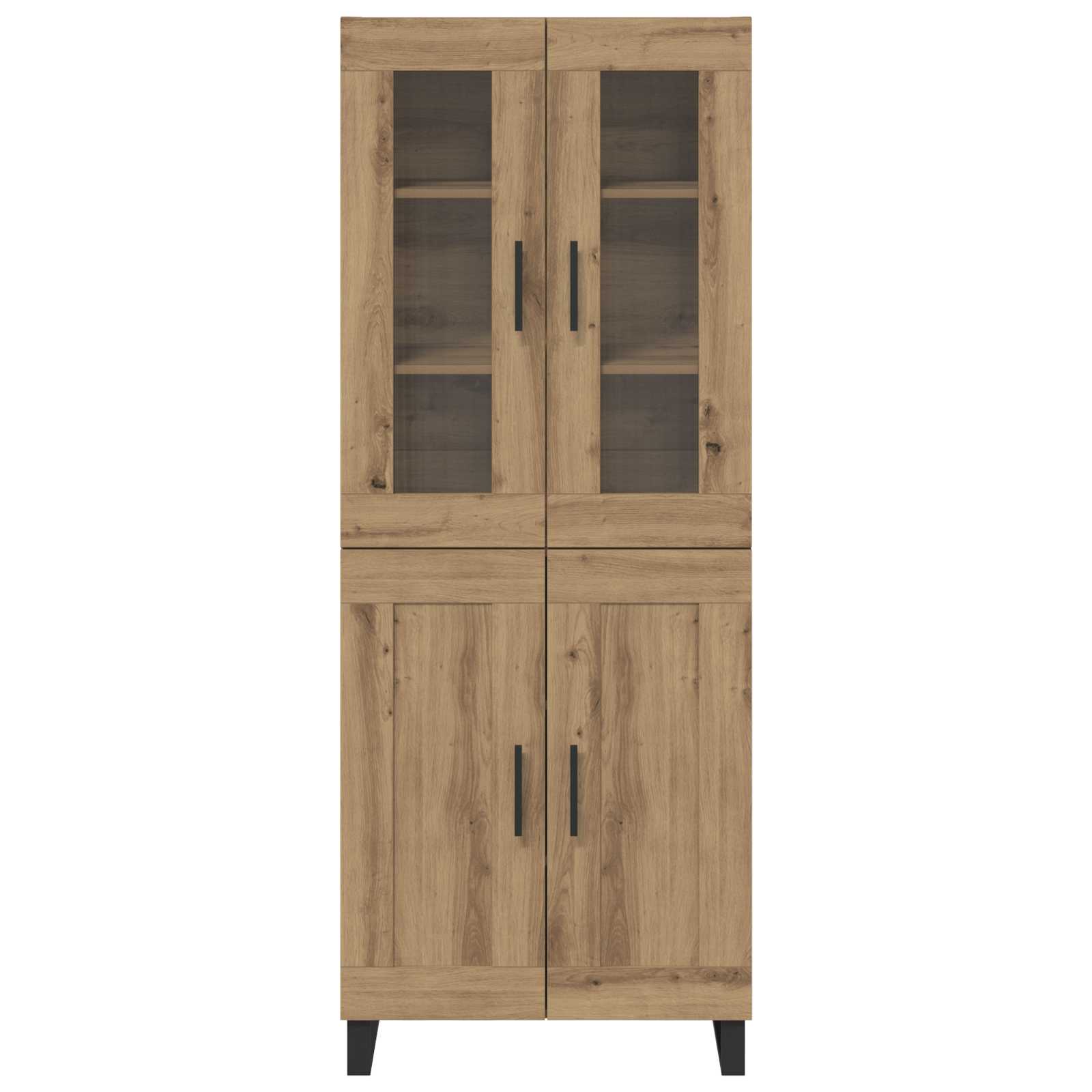 Haut Armoire 2 pcs Chêne artisanal Bois Aggloméré et Verre - XIOS