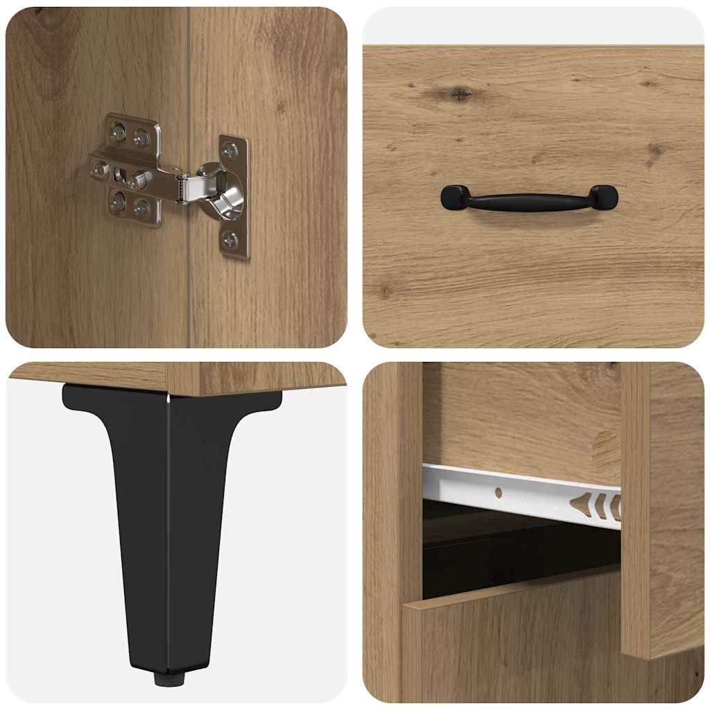 Haut Armoire avec tiroir Chêne artisanal 69,5 x 34 x 180 cm - XIOS