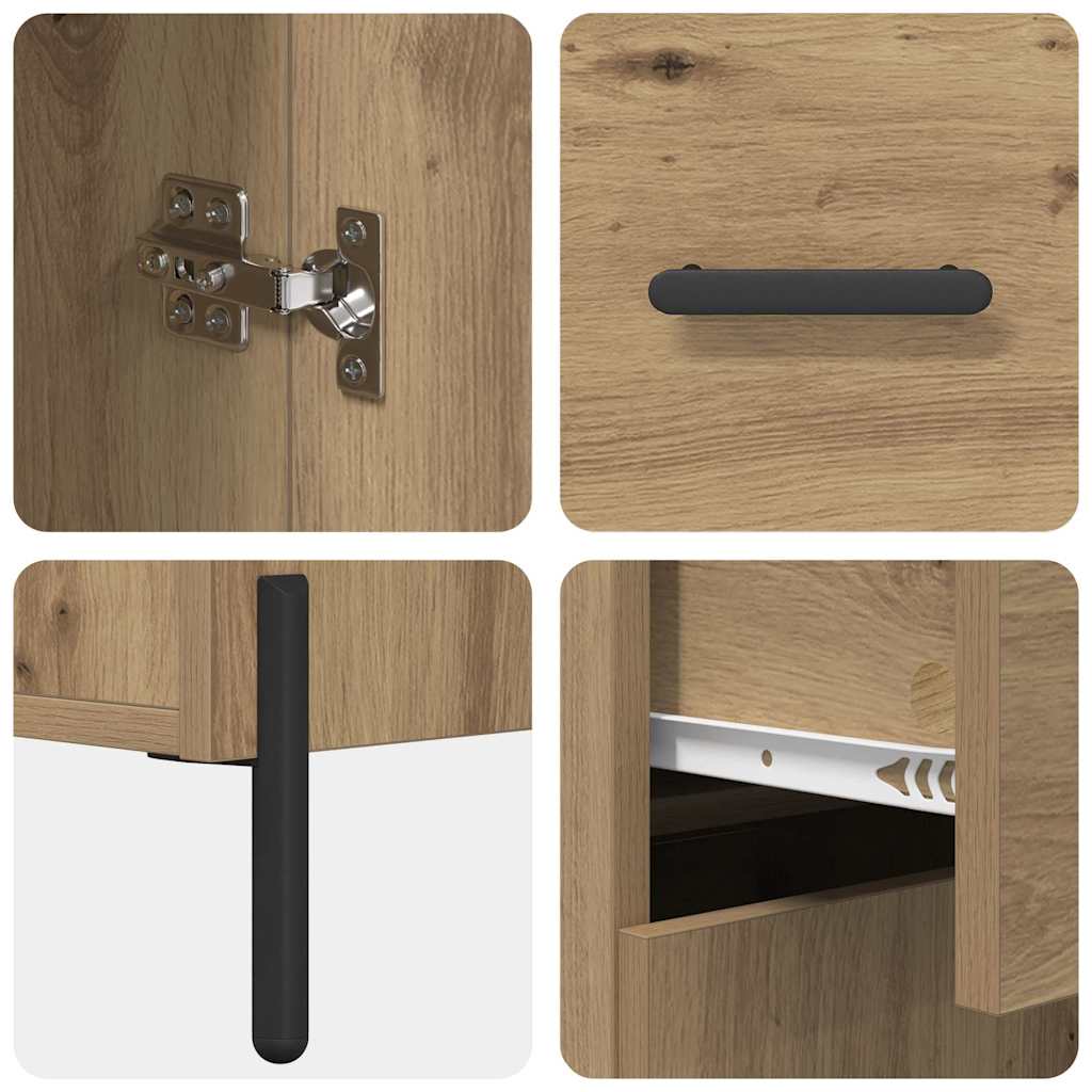 Haut Armoire avec tiroir Chêne artisanal 69,5 x 32,5 x 180 cm - XIOS