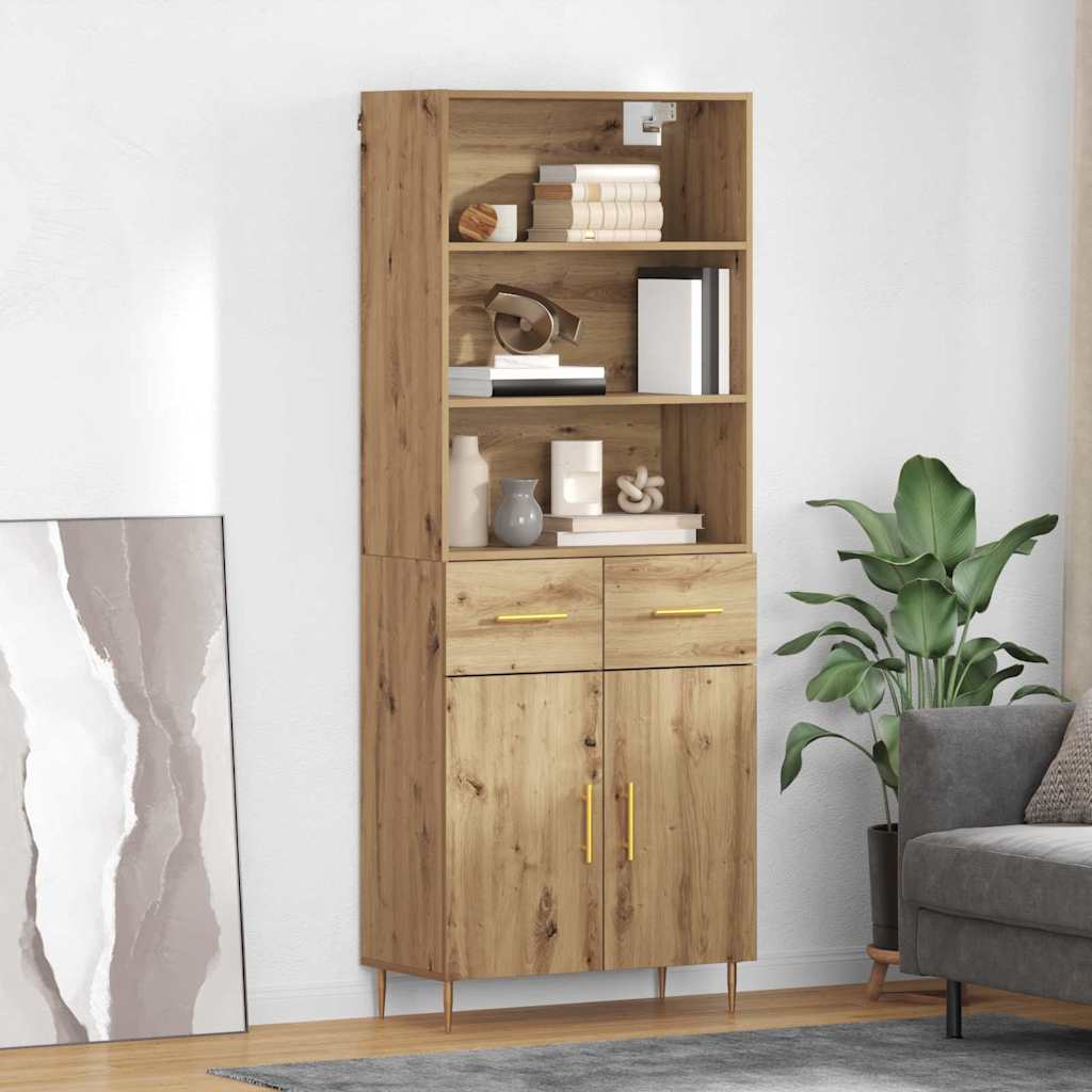 Haut Armoire avec tiroir Chêne artisanal 69,5 x 32,5 x 180 cm - XIOS