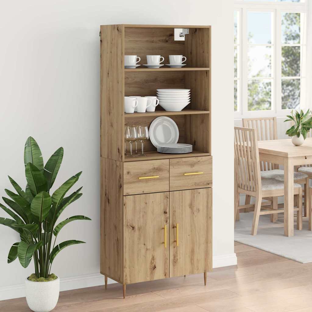 Haut Armoire avec tiroir Chêne artisanal 69,5 x 34 x 180 cm - XIOS