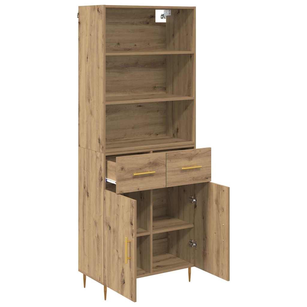 Haut Armoire avec tiroir Chêne artisanal 69,5 x 32,5 x 180 cm - XIOS